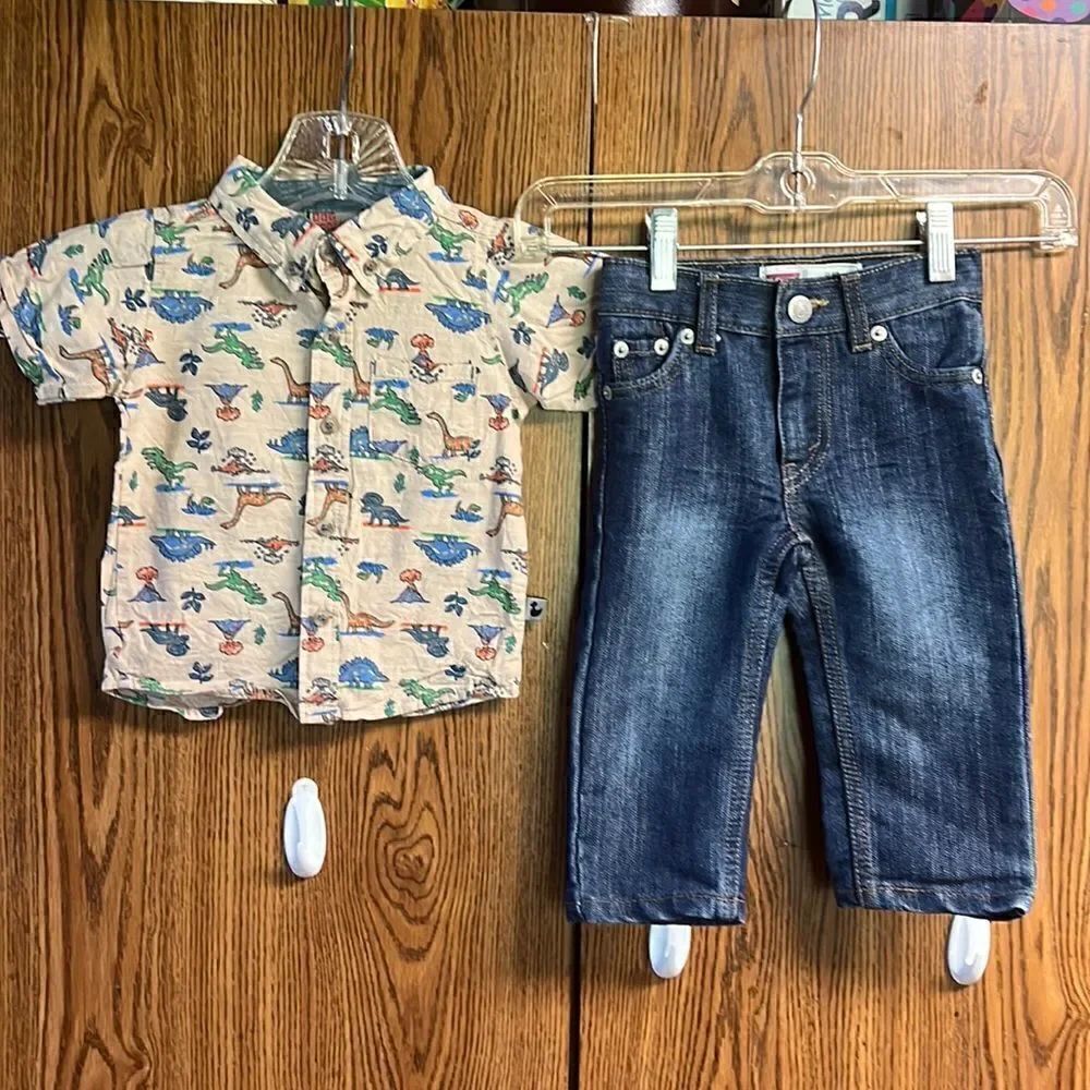 🔥5/20🔥 Levi 514 Straight Jeans / DDG Sport Button Shirt Sz 12M